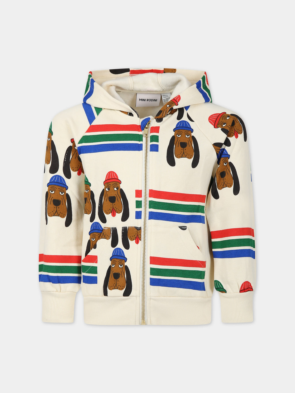 Ivory sweatshirt for kids with dogs